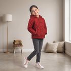 Girls' Wine Hooded Puffer Jacket, Wine, small