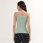 Women's Black Cotton Scoop Neck Minimalist Slip, Light Green, small