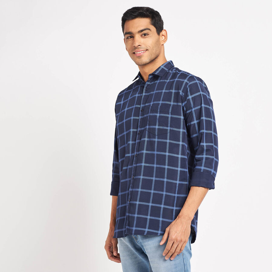 Checks Casual Shirt, Navy Blue, large image number null