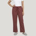 Women's Maroon Straight Fit Checked Lounge Pyjama, मरून, small