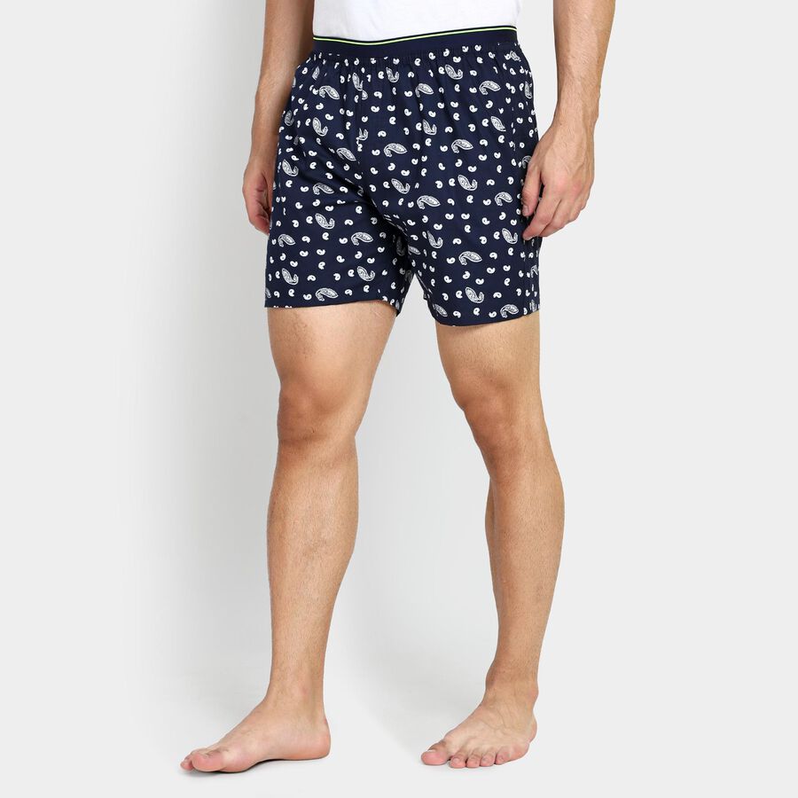 Men's 100% Cotton Boxers , Navy Blue, large