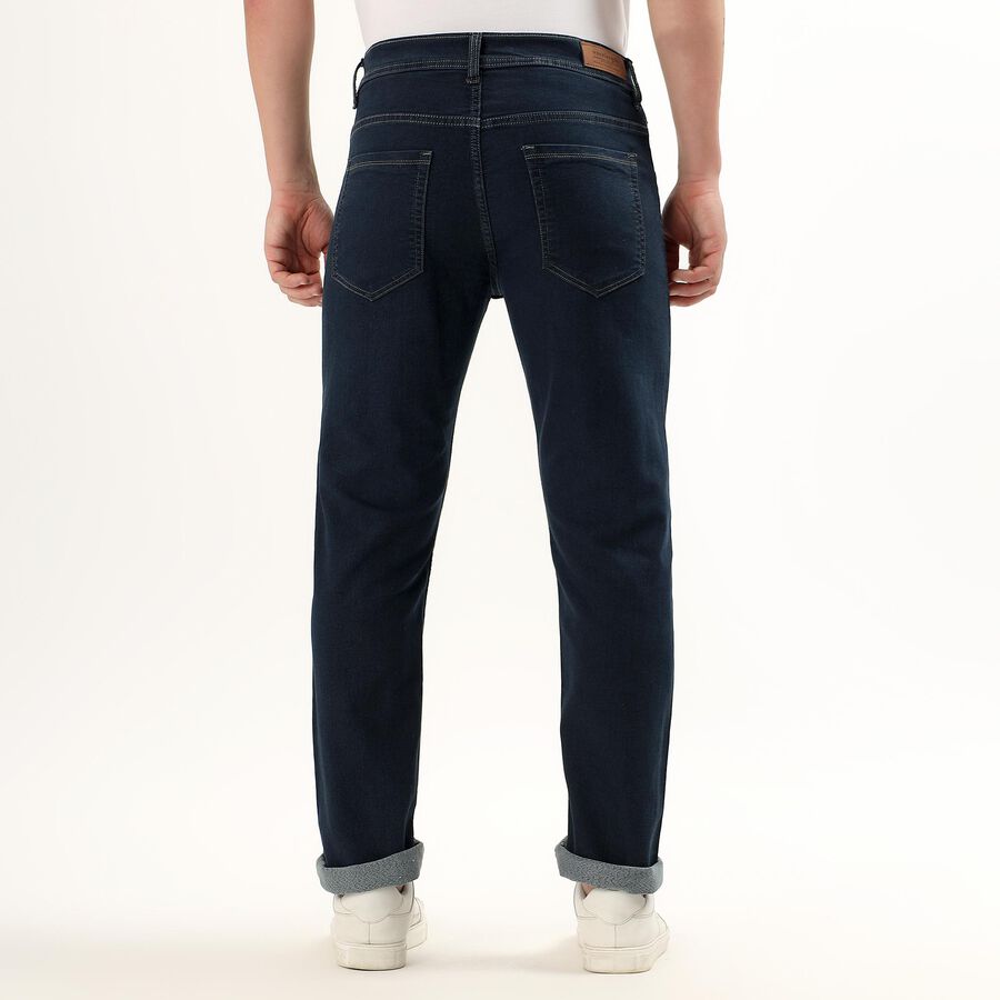 Men's Deep Indigo Slim Fit Five-Pocket Jeans, Dark Blue, large image number null