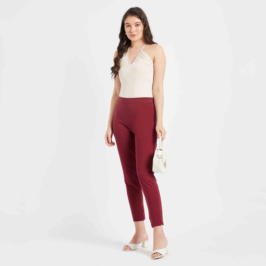 Solid Churidar, Maroon, large image number null