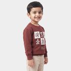 Boys' Pink Crew Neck Graphic Print Sweatshirt, Pink, small
