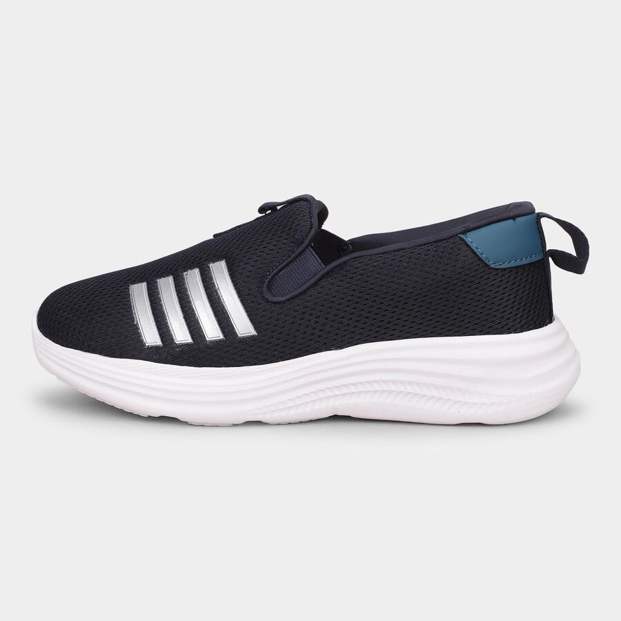 Men's Deep Midnight Navy Blue Slip-On Sports Shoes, नीला, large