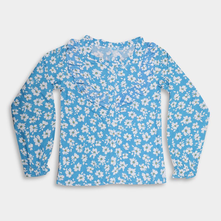 Girls' Blouse, Light Blue, large image number null