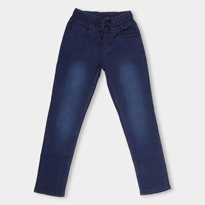 Boys Deep Midnight Navy Regular Fit Faded Jeans