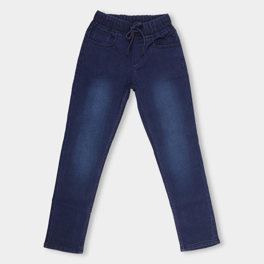 Boys Deep Midnight Navy Regular Fit Faded Jeans, गहरा नीला, large image number null