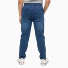 Boys' Bright Blue Regular Fit Elastic Waist Jeans, मध्यम नीला, small