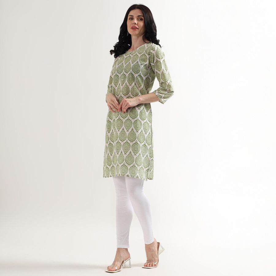 Ladies' 100% Cotton Kurta, Light Green, large image number null