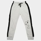 Boys Ecru Melange Jogger Graphic Printed Pyjama, एक्रू मिश्रित, small