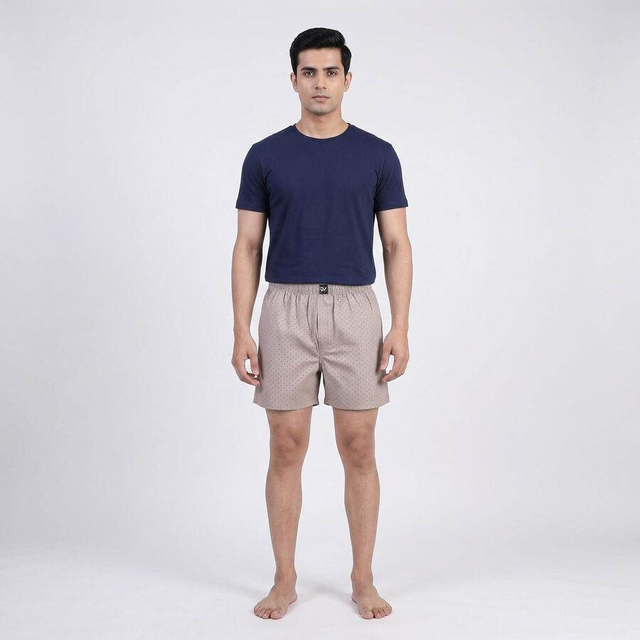 Men's Light Grey Regular Fit Solid Boxers, हल्का ग्रे, large