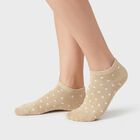 Women's Beige Regular Fit Solid and Printed Pack of 3 Socks, गहरा पीला, small