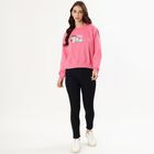 Women's Bright Pink Crew Neck Casual Sweatshirt, Pink, small image number null