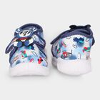 Boys' Blue Velcro Printed Sneakers, नीला, small
