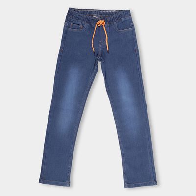 Boys' Stonewashed Blue Regular Fit Elasticated Jeans