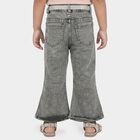 Girls Grey Flared Fit Sequin Applique Jeans, Light Grey, small