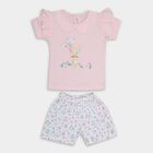 Infants' 100% Cotton Short Set, हल्का गुलाबी, small