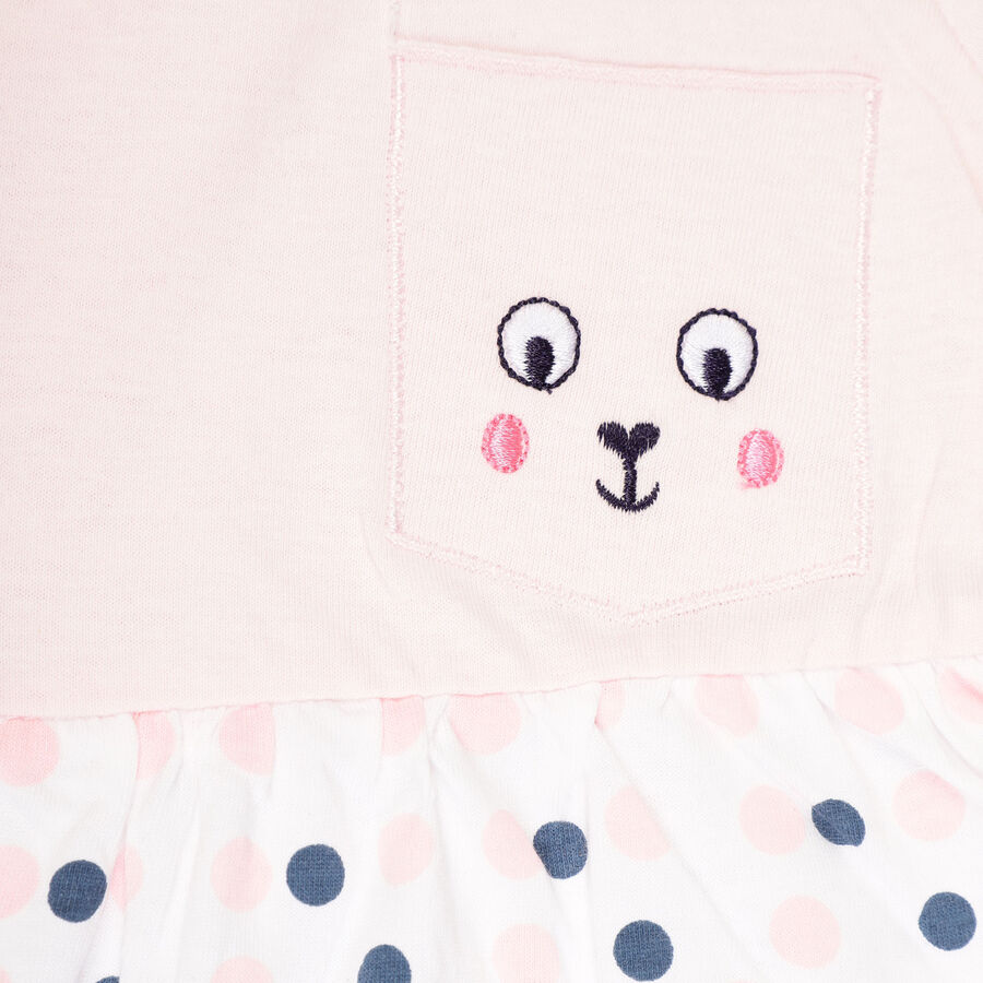 Infants Cotton Frock, Light Pink, large image number null