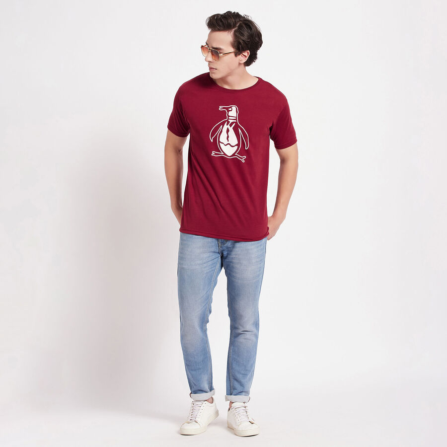 Round Neck T-Shirt, Maroon, large image number null
