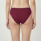 Women's Wine High-Cut Cotton Panty, Wine, small