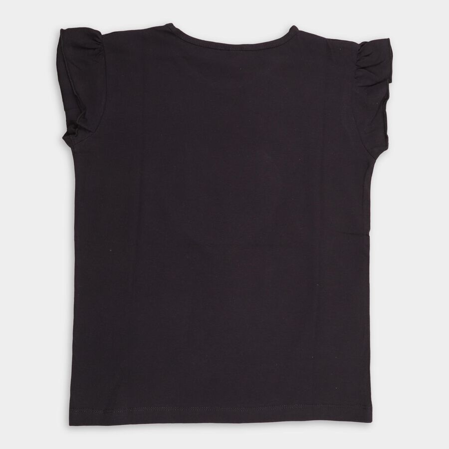 Girls' 100% Cotton T-Shirt , काला, large image number null