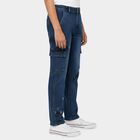 Boys' Blue Regular Fit Elastic Waist Jeans, Mid Blue, small