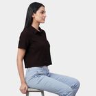 Women's Brown Classic Collar Classic Shirt, Brown, small