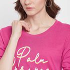Solid Round Neck Top, Fuchsia, small image number null