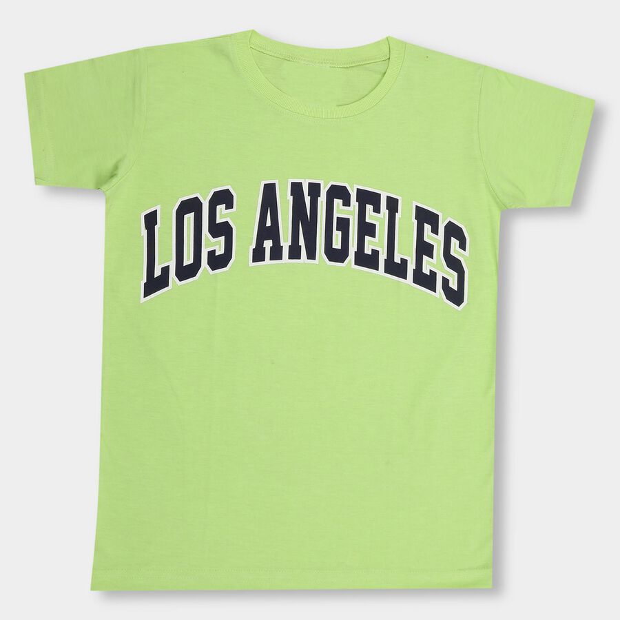 Boys' Half Sleeves T-Shirt , Light Green, large image number null