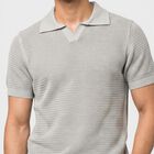 Men's Grey Cotton Polo Neck Solid T-Shirt, Light Grey, small
