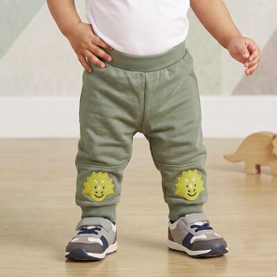 Infants Olive Green Jogger Fit Smiley Patch Pyjama