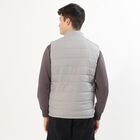 Men's Light Grey High Neck Sleeveless Jacket, Light Grey, small