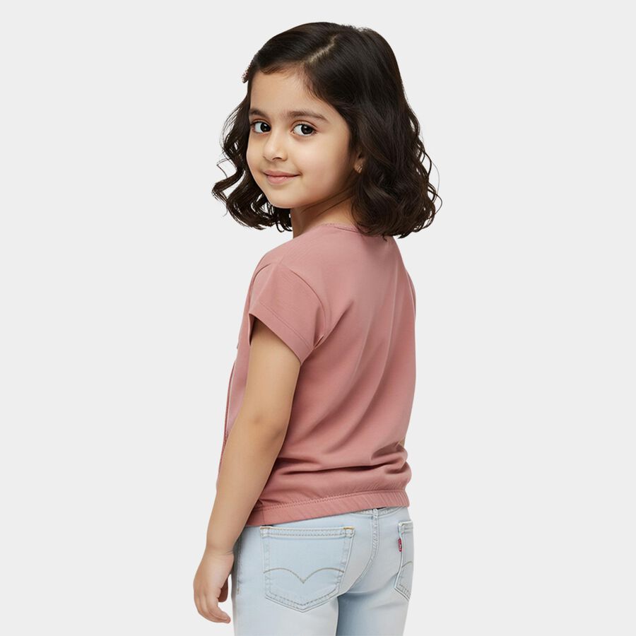 Girls' T-Shirt, हल्का गुलाबी, large