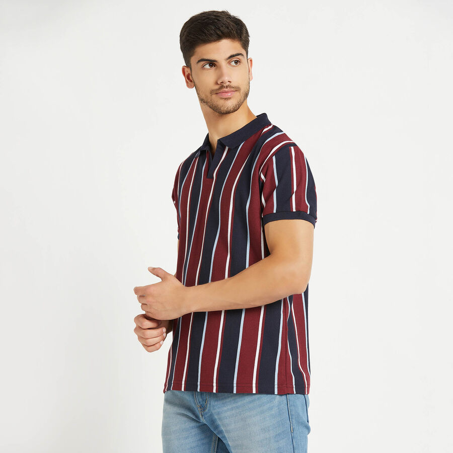 Stripes Polo Shirt, Maroon, large image number null
