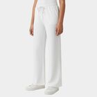 Girls' White Regular Fit Casual Trousers, White, small