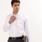 Men's Snow White Spread Collar Casual Shirt, White, small image number null
