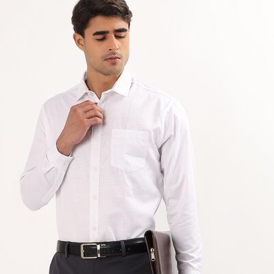 Men's Snow White Spread Collar Casual Shirt