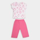 Girls' 100% Cotton Capri Set , White, small image number null