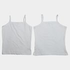 Girls White Cotton Straight Neck Quilted Vest, White, small