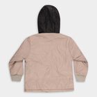 Boys Beige and Black Hooded Casual Jacket, गहरा पीला, small image number null