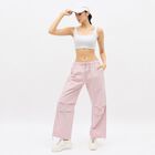 Ladies' 100% Cotton High Rise Trouser, Lilac, small image number null