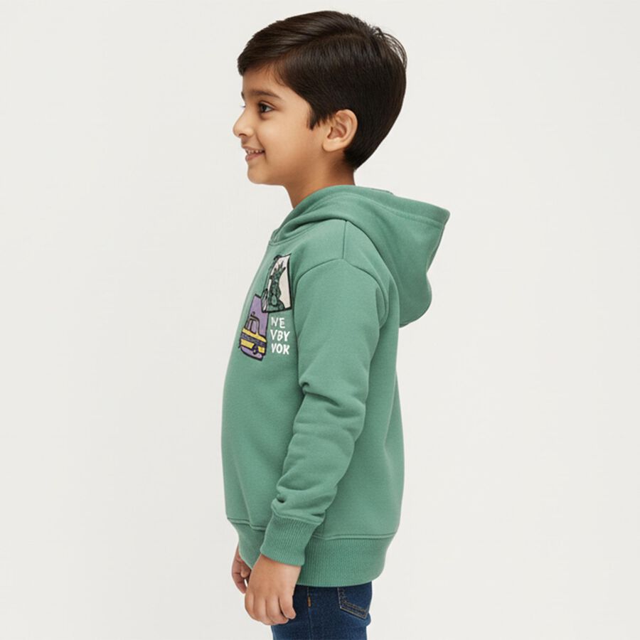 Boys' Sweatshirt, हल्का हरा, large image number null