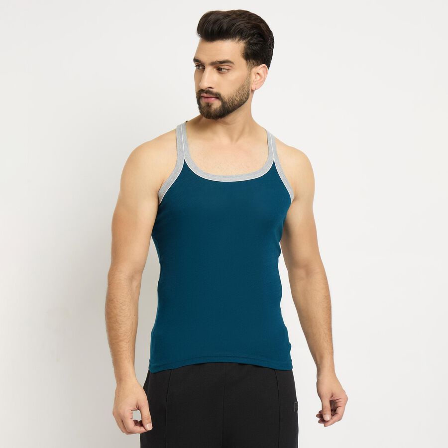 Men's 100% Cotton Gym T-Shirt , टील ब्लू, large