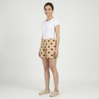 Women's Beige Regular Fit Casual Shorts, गहरा पीला, small