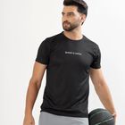 Men's Jet Black Crew Neck Athleisure T-Shirt, Black, small image number null