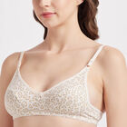 Printed Non-Padded Bra, Off White, small image number null