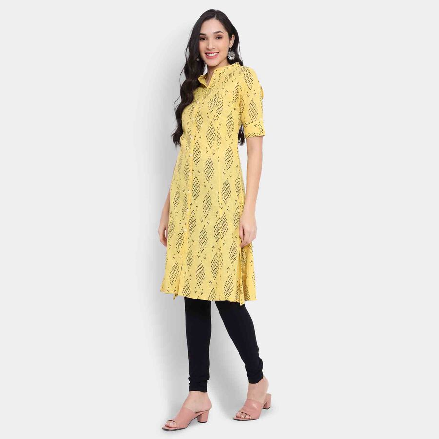 Printed Kurta, Mustard, large image number null