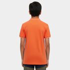 Boys' Peach Cotton Round Neck Graphic Printed Half Sleeves T-Shirt, Peach, small