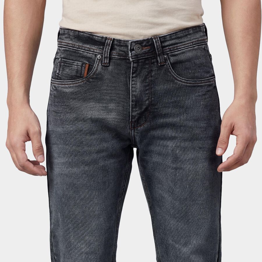 Men's Light Grey Slim Fit Stretchable Jeans, Light Grey, large